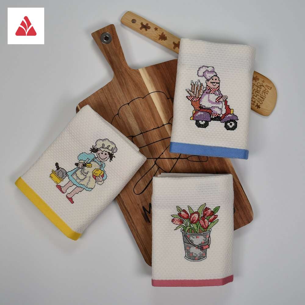 Kuhinjska krpa štampa SET3/1 krem v2
